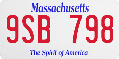MA license plate 9SB798