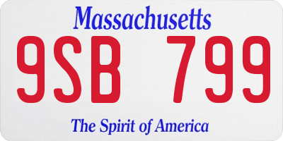 MA license plate 9SB799