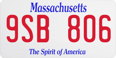 MA license plate 9SB806