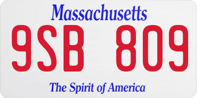 MA license plate 9SB809