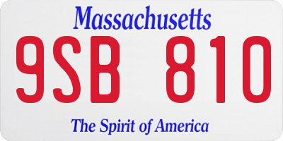 MA license plate 9SB810