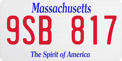 MA license plate 9SB817
