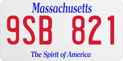 MA license plate 9SB821