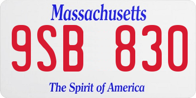 MA license plate 9SB830