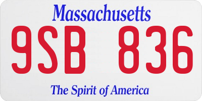 MA license plate 9SB836