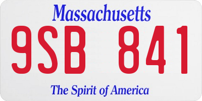 MA license plate 9SB841