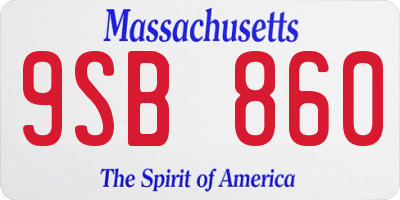 MA license plate 9SB860