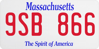 MA license plate 9SB866