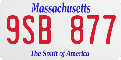 MA license plate 9SB877