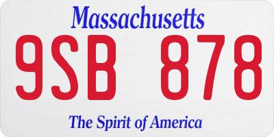 MA license plate 9SB878