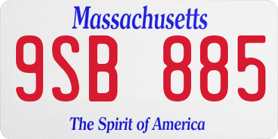 MA license plate 9SB885