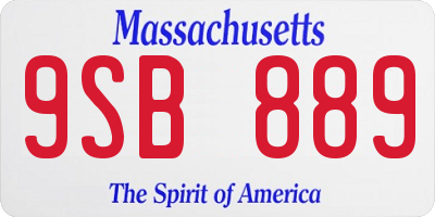 MA license plate 9SB889