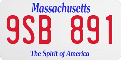 MA license plate 9SB891