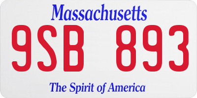 MA license plate 9SB893