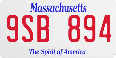 MA license plate 9SB894