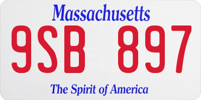 MA license plate 9SB897