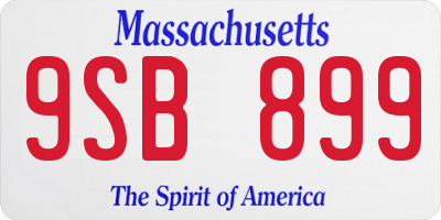 MA license plate 9SB899