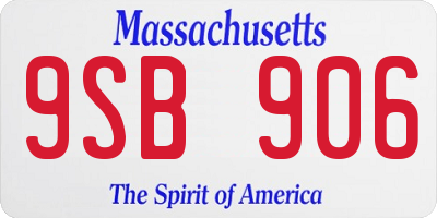 MA license plate 9SB906