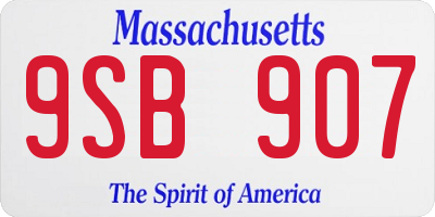 MA license plate 9SB907