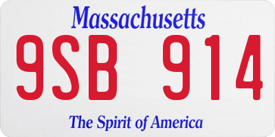 MA license plate 9SB914