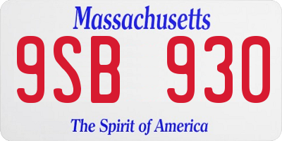 MA license plate 9SB930