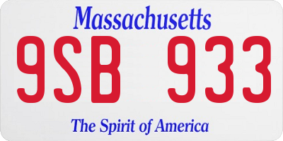 MA license plate 9SB933