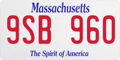 MA license plate 9SB960