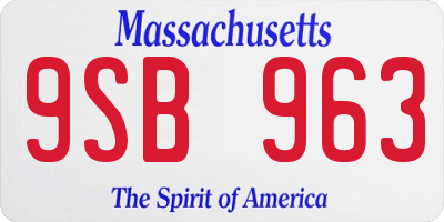MA license plate 9SB963