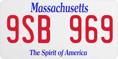 MA license plate 9SB969