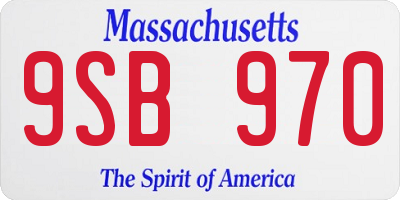 MA license plate 9SB970