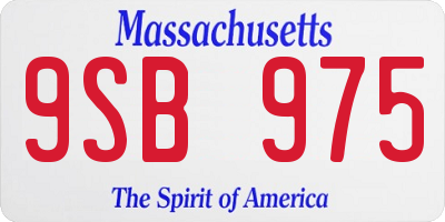 MA license plate 9SB975