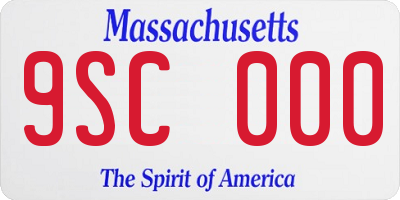 MA license plate 9SC000