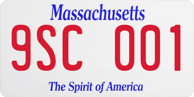 MA license plate 9SC001