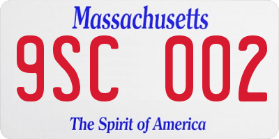 MA license plate 9SC002