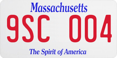 MA license plate 9SC004