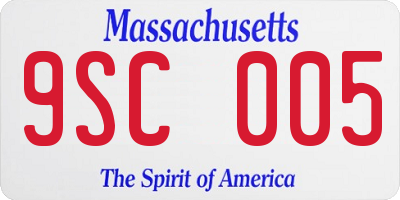 MA license plate 9SC005