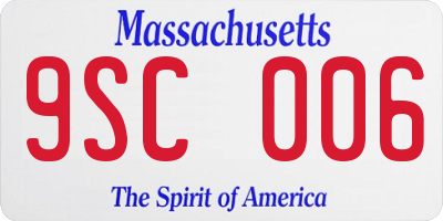 MA license plate 9SC006