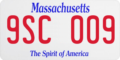 MA license plate 9SC009