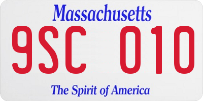 MA license plate 9SC010