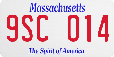 MA license plate 9SC014