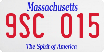 MA license plate 9SC015