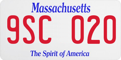 MA license plate 9SC020