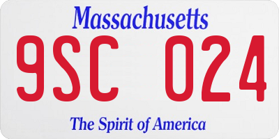 MA license plate 9SC024