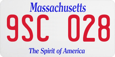 MA license plate 9SC028