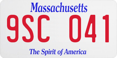 MA license plate 9SC041