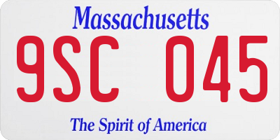 MA license plate 9SC045