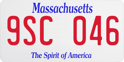MA license plate 9SC046