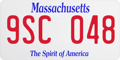 MA license plate 9SC048