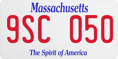 MA license plate 9SC050