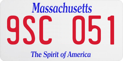 MA license plate 9SC051